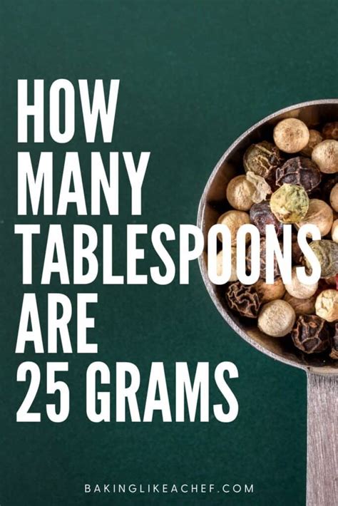 Please note that <strong>grams</strong> and <strong>tablespoons</strong> are not interchangeable units. . 25 grams to tablespoons